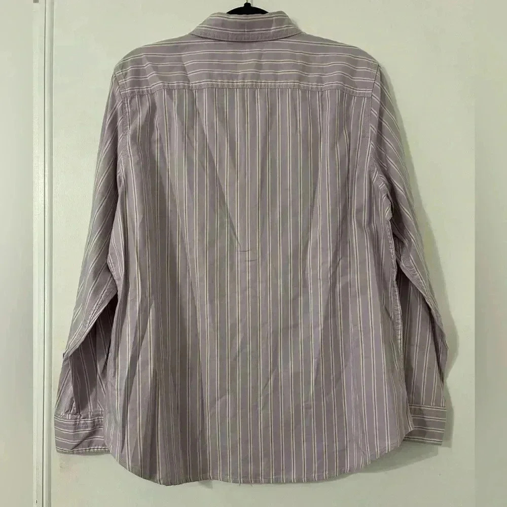 Chaps women’s button downs classic stripe size XL 100% cotton (S118) - Picture 5 of 8
